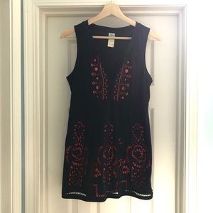 Navy and orange Anthropologie tunic